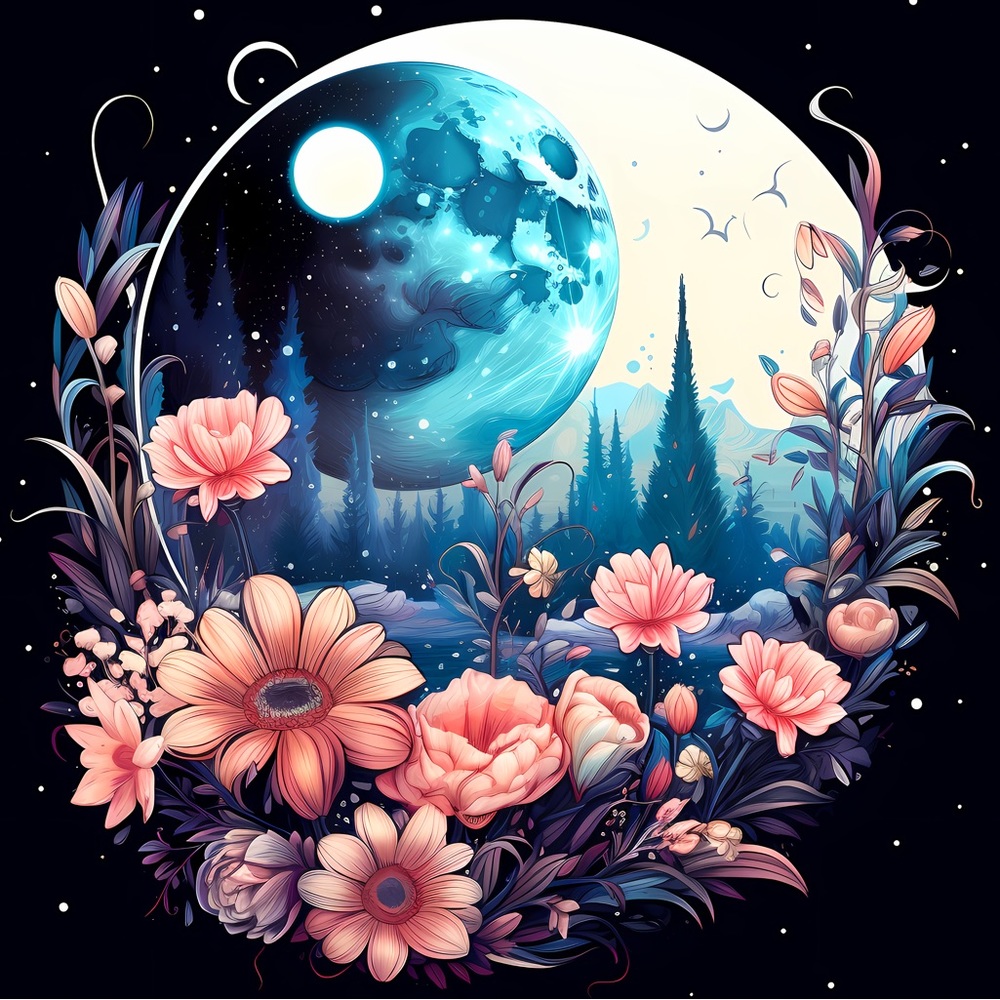 Floral moon 20 oz tumbler